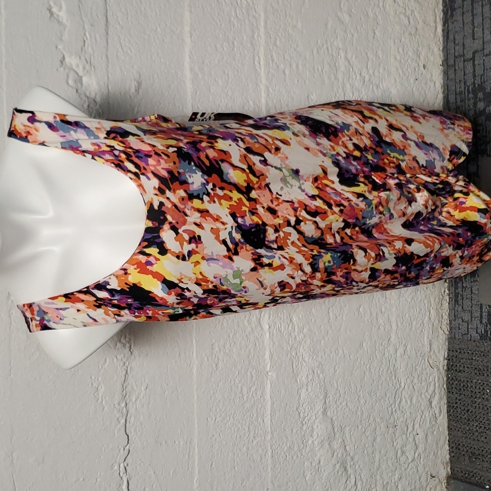UK Style French Connection Multi-colored Drappy Tank Dress Sz LG